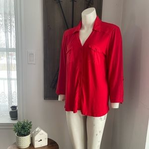 Simons Contemporaine Red Button Down Size XL
